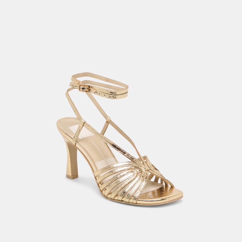 Dolce Vita Nivana Heels Gold Distressed Leather
